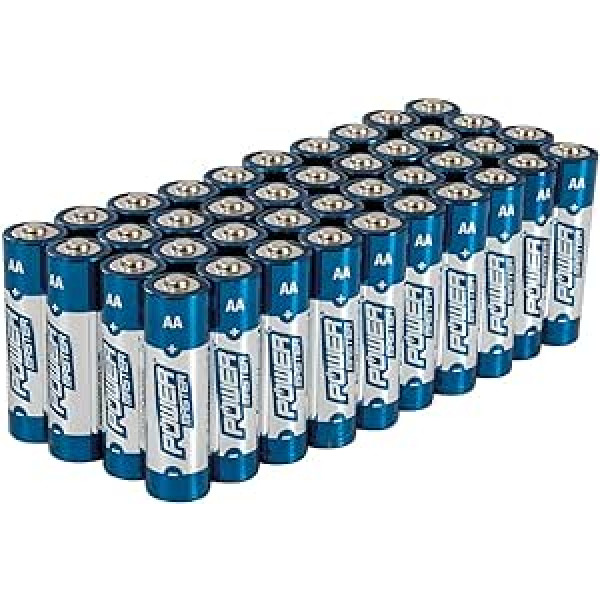 Powermaster AA-Super-Alkali-Batterien, LR6, 40 Stück, blau, 827540