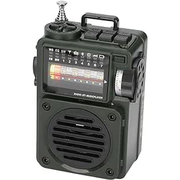 Dpofirs Boombox portatīvais CD atskaņotājs, digitālais FM radio multivides skaļrunis ar bezvadu Bluetooth atbalstu, NOAA laika prognoze lietošanai mājās un ārā