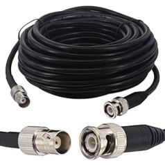BOOBRIE RG58/U BNC Cable 10M Coaxial Cable BNC Male to BNC Female BNC Extension Cable BNC Antenna Cable for SDI Power Cable for CCTV Security Camera