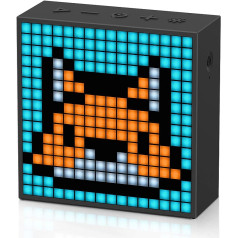 Divoom Timebox-Evo Pixel Art Bluetooth skaļrunis ar programmējamu 256 LED paneli, 3,9 x 1,5 x 3,9 collas (melns)