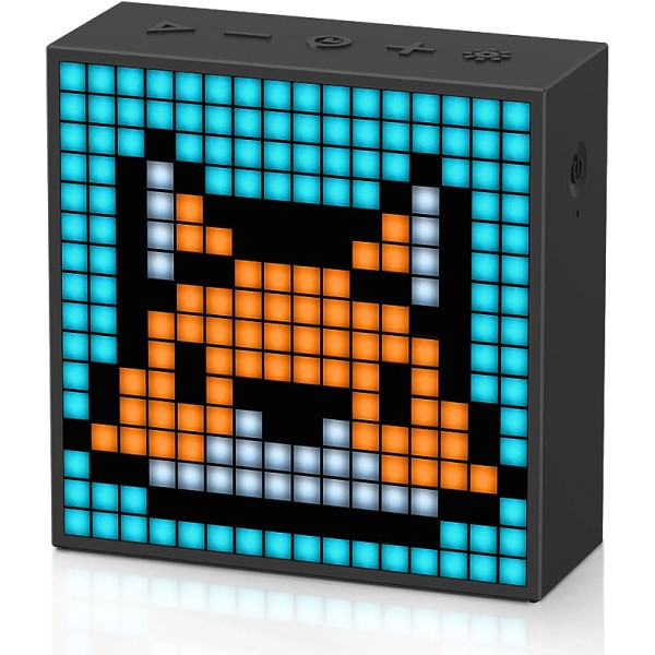 Divoom Timebox-Evo Pixel Art Bluetooth skaļrunis ar programmējamu 256 LED paneli, 3,9 x 1,5 x 3,9 collas (melns)