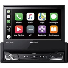 Pioneer AVH-Z7200DAB 1 DIN multivides atskaņotājs, izvelkamais 7 collu ClearType skārienekrāns, viedtālruņa savienojums, Apple Car Play, Android automašīna, USB, Bluetooth, 13 joslu grafikas ekvalaizers