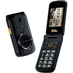 AGM M8 FLIP 4G vecākais mobilais tālrunis ar lielām pogām ar mobilo tālruņu ierīcēm, ūdensizturīgs/necaurlaidīgs, ātrs sastāvs, liela tastatūra, SOS, 104 dB, 1500 mAh, 4G divas SIM kartes
