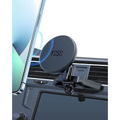 YOSH Mag-Safe Car Mobile Phone Holder for CD Slot, Magnetic Mobile Phone Holder Car for iPhone 15/14/13/12 Series & Mag-Safe Cases, 360° Rotating Mobile Phone Holder, Compatible with Car CD Slot