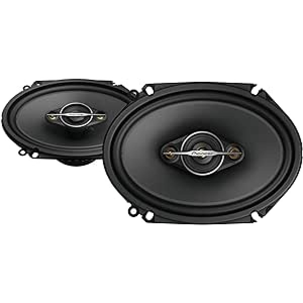 Pioneer TS-A6881F 6x8 4 virzienu koaksiālo skaļruņu komplekts ar 2 skaļruņiem (maksimāli 350 W, katrs 80 W), jaudīga skaņa, augsta efektivitāte, 62 mm uzstādīšanas dziļums, 133 x 191 mm uzstādīšanas izgriezums