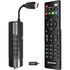 DVB-T2 dekodētājs 2023, 4K HD 1080P H265 HEVC galvenais 10 bitu, atbalsta HDMI/AV izeja/USB WiFi/Dolby Audio un multivide/PVR [2 vienā tālvadības pults ar TV vadību]