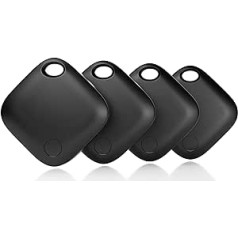 WALLTRUST Pack of 4 Key Finder Tracker Saderīgs ar Apple Kur atrodas? Lietotne (iOS) iPhone un iPad — Bluetooth atslēgu piekariņa sīkrīks melnā krāsā Bags Animals Keys