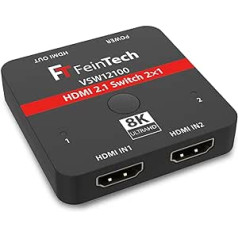 FeinTech VSW12100 HDMI 2.1 Switch 2 in 1 Out 4K 120Hz 8K 60Hz 48Gbps priekš Xbox PS5