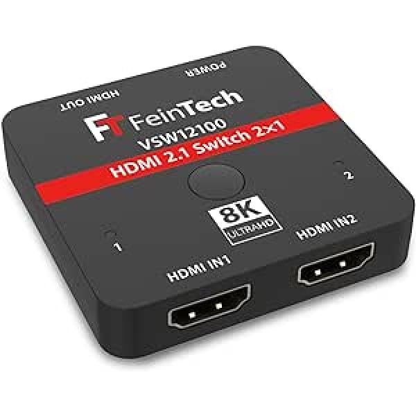 FeinTech VSW12100 HDMI 2.1 Switch 2 in 1 Out 4K 120Hz 8K 60Hz 48Gbps priekš Xbox PS5