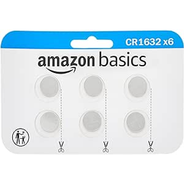 Amazon Basics CR1632 litija monētu bateriju 6 iepakojums