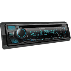 Kenwood KDC-BT960DAB CD automašīnas radio ar DAB+ un Bluetooth brīvroku komplektu (USB, AUX-In, 3 x Pre-Out 5V, Amazon Alexa, skaņas procesors, 4 x 50 W, VAR apgaismojums, DAB+ antena)