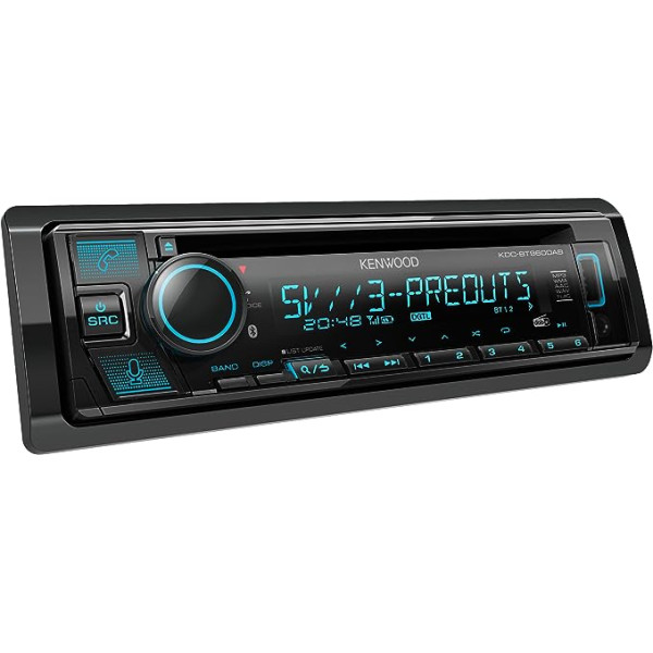 Kenwood KDC-BT960DAB CD automašīnas radio ar DAB+ un Bluetooth brīvroku komplektu (USB, AUX-In, 3 x Pre-Out 5V, Amazon Alexa, skaņas procesors, 4 x 50 W, VAR apgaismojums, DAB+ antena)