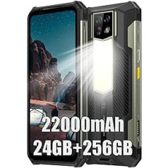 Ulefone Armor 24 24 GB + 256 GB āra mobilais tālrunis bez līguma, Android 13 Outdoor viedtālrunis bez līguma, 22000 mAh 66 W, 64 MP Night Vision Camera IR, 6,78 collu FHD+, 1000 lūmenu LED