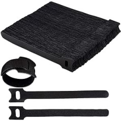 100 Pieces Velcro Cable Ties Reusable Black Adjustable Reusable Cable Ties Adjustable Removable Velcro Cable Straps for PC, TV, Home and Office Electronics