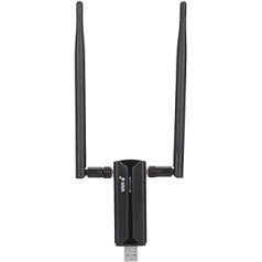 ASHATA USB WLAN adapteris personālajam datoram, USB 3.0 WiFi6E AX5400M 2400 Mbps Dual 6Dbi antenas 6G 5G 2.4G WLAN adapteris Tīkla adapteris galddatoram klēpjdatoram operētājsistēmai Windows 11 10