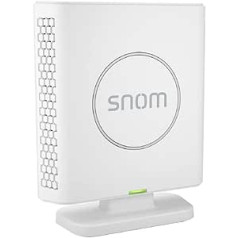 Snom M400 SC IP DECT vienas šūnas bāzes stacija, līdz 20 klausulēm, līdz 10 paralēliem zvaniem un 20 SIP kontiem, platjoslas audio, PoE, balts 00004587