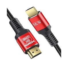 SKW HDMI 2.1 kabelis 7,6 m, 48 Gbps 8K un 4K īpaši ātrdarbīgs kabelis, atbalsta 8K@60Hz, 4K@120Hz 144 Hz, DTS:X, HDCP 2.2 un 2.3, eARC, HDR 10, saderīgs ar TV 4 monitoru/Xbox 5. Rejs