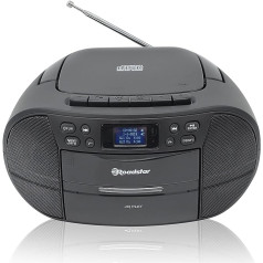 Roadstar RCR-779 D+/BK Portable CD-MP3 Player Radio DAB/DAB+/FM, Cassette, USB, Remote Control, AUX-IN, Headphone Output, Black