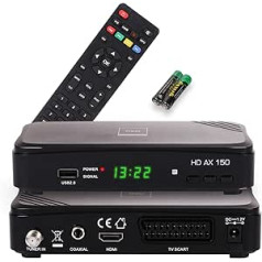 RED OPTICUM AX 150 satelīta uztvērējs ar ierakstīšanas funkciju PVR I digitālais satelīta uztvērējs HD ar HDMI - SCART - USB - koaksiālais I 12 V barošanas avots Ideāli piemērots kempingam I uztvērējs satelītantenai