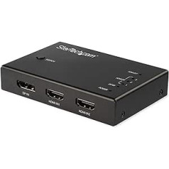 StarTech.com VS421HDDP HDMI video slēdzis ar 4 portiem (3 HDMI un 1 DisplayPort, 4K 60 Hz, automātiskais sadalītājs)