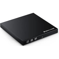 techPulse120 pārnēsājams USB 3.0 DVD CD rakstītājs Rome ārējais Superdrive portatīvais diskdzinis DVD-RW DVDRW CD-RW datoram piezīmjdators Ultrabook Netbook klēpjdators Windows MacOS Apple iMAC MacBook Pro Air