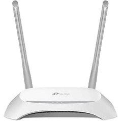 TP-Link TL-WR840N N300 WLAN Router (300 Mbit/s (2.4 GHz), 4 x 10/100 Mbit/s LAN Ports, IPv6, 2 External Antennas, WPS, Access Point Mode), White/Black