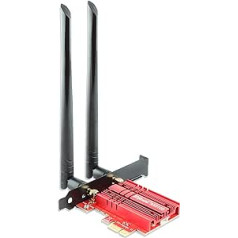 ZYT WLAN karte, Intel AX210 Bluetooth5.2, līdz 5400 Mbit/s trīsjoslu (6G/5G/2.4G) WLAN PCIe WiFi 6 karte operētājsistēmai Windows 11/10 (64 biti)