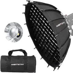 AMBITFUL Studio Silver Wide Angle Beauty Dish Honeycomb Grid Bowens Mount for Photography Studio Flash Head and Monolight 60 cm