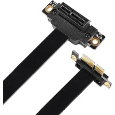 GINTOOYUN PCIE 1 x pagarinātāja kabelis 90 grādu PCI Express 3.0 1 savienojuma kabelis no vīrieša uz mātīti un bezvadu tīkla karti skaņas kartes savienojuma kabelis (50 cm, slots 90 ° uz augšu) (50 cm)