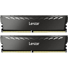 Lexar Thor DDR4 RAM 32GB komplekts (16GB x 2) 3200 MHz, DRAM 288-Pin UDIMM galddatora atmiņa, XMP 2.0 augstas veiktspējas atmiņa CL16-18-18-38, 1,35V (LD4BU016G-R3200GDXG)