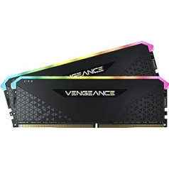 Corsair Vengeance RGB RS 32 GB (2 x 16 GB) DDR4 3200 MHz C16 atmiņa (dinamiskais apgaismojums, Intel un AMD 300/400/500 sērijas saderība) — melns