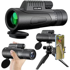 10-30 x 50 Monocular Telescope High Performance Monocular for Adults Monocular for Smartphone Adapter Monocular Telescope Hunting Wildlife Bird Watching Travel Camping Hiking (30 x 50 Black)