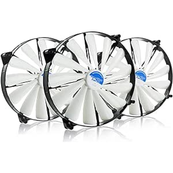 AABCOOLING Super Silent Fan 20 - Quiet and Eficient 200 mm Large Case Fan with 4 Anti-Vibration Pads - Housing Fan, Cooling Fan, Fan 12 V, 14.9 dB, 193 m3/h - Value Pack of 3