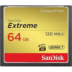 SanDisk Extreme CompactFlash UDMA7 64GB līdz 120 MB/s atmiņas karte