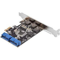 PCI-E uz USB 3.0 2 portu Express karte, zema profila PCI-Express uz iekšējo 2 portu 19 kontaktu galvenes USB 3.0 kartes adapteris