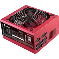 Mars Gaming MPVU750M, pilnībā modulārs 750 W ATX barošanas avots, 80Plus sudraba +87% efektivitāte, 140 mm FDB ventilators ar AI-RPM tehnoloģiju, japāņu 105° kondensatori, sarkans