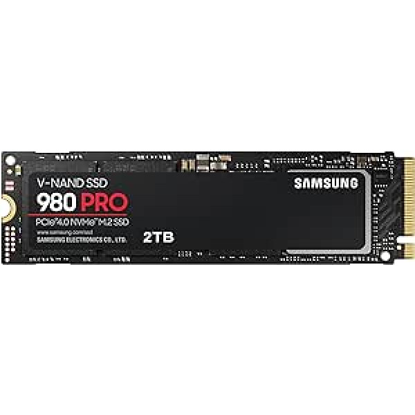 Samsung 980 PRO 2 TB PCIe 4.0 (līdz 7000 MB/s) NVMe M.2 (2280) iekšējais cietvielu disks (SSD) (MZ-V8P2T0BW)