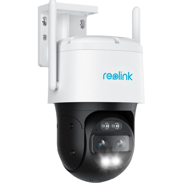 Reolink 4K 8MP PTZ āra novērošanas kamera ar diviem objektīviem, 2,4/5 GHz WiFi, automašīnas izsekošana, viedā cilvēka/transportlīdzekļa/mājdzīvnieka noteikšana, 6X hibrīda tālummaiņa, krāsu nakts redzamība, divvirzienu audio, trackmix 