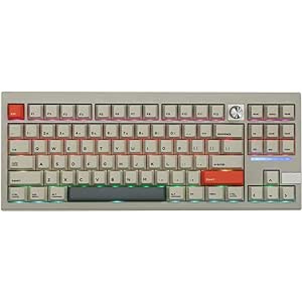 EPOMAKER CIDOO V87 VIA programmējama mehāniskā tastatūra, blīve TKL trīsrežīmu spēļu tastatūra ar uz dienvidiem vērstu LED, pagriežamo pogu, porona putas priekš E-Sport Mac Win