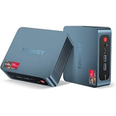 TRIGKEY Mini PC Ryzen 7 AMD R7 5700U 8C/16T 16G DDR4 500G M.2 NVME SSD S5 mini dators, HDMI+DP+Type-C, 4K@60Hz UHD grafika, Wi-FI 6, BT 5.2, USB 3.2