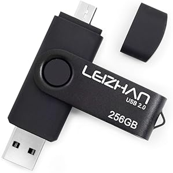 leizhan USB Memory Stick 2.0 OTG Metāla Pendrive Android viedtālrunim USB Flash Disk Micro USB Pen Drive Memory Stick U Disk Black 256G