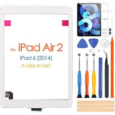 ARSSLY Touchscreen für iPad Air 2 A1566 A1567 Digitizer für iPad Air2 6 2018 9,7 Zoll Touchscreen Glasscheibe mit Reparaturwerkzeug (kein LCD-Display) (weiß)