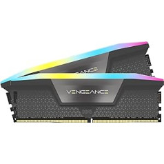 CORSAIR Vengeance RGB DDR5 RAM 32 GB (2 x 16 GB) 6000 MHz CL36 AMD Expo iCUE saderīga datora atmiņa — pelēka (CMH32GX5M2E6000Z36)