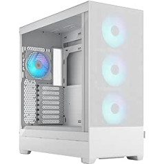 Fractal Design Pop XL Air RGB White Core - Tempered Glass Clear Tint - Honeycomb Mesh Front – TG Side Panel - Four 120 mm Aspect 12 RGB Fans Included – E-ATX High Airflow Full Tower PC Gaming Case