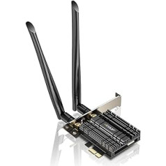 EDUP WiFi 6 karte AX1800Mbit/s Bluetooth 5.2 WLAN 6 PCIE karte AX1800 802.11ax divjoslu antenas WLAN karte ar dzesētāju 2,4G/5GHz bezvadu PCI Express Ethernet tīkla karte operētājsistēmai Windows 10 64 bitu