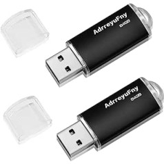 64 GB USB zibatmiņas disks, 2 pakotņu USB zibatmiņas disks USB zibatmiņas disks 64 GB pendrive USB 2.0 zibatmiņas disks klēpjdatora planšetdatoram (melns)