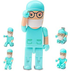 64 GB Cartoon Doctor modeļa USB zibatmiņas disks USB 2.0 Memory Stick ārējai datu glabāšanai Zaļš