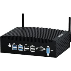 HYSTOU Fanless Industrial Mini PC i5 7300U, Fanless Mini PC 16GB RAM DDR4 512GB SSD 4K Double Display Mini Computer, Vesa Mount, Dual Gigabit LAN, Ubuntu/Linux Mini PC Windows 10 Pro