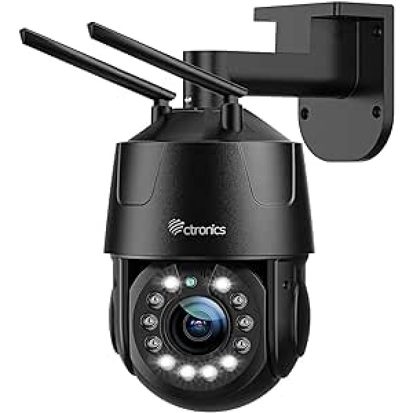 ctronics 4K 8MP 5X optiskās tālummaiņas novērošanas kamera āra WiFi IP kamera āra WiFi 2,4/5GHz personas/transportlīdzekļa/dzīvnieku noteikšanas automātiskā izsekošana 50 M krāsu nakts redzamības divvirzienu audio IP66