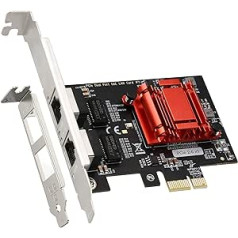 LEAGY Dual-Port PCIe Gigabit Ethernet karte — Intel 82575&82576, 2X RJ45 porti, 1000M PCI Express adapteris, PXE un zema profila atbalsts — savietojams ar Windows/Windows Server/Linux/Freebsd/DOS